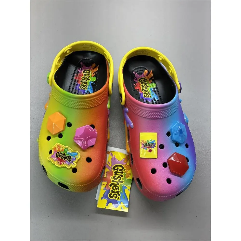 NEW CROCS Gushers Classic Clog w/ Jibbitz Unisex Men's 7 Women’s 9 With Tags